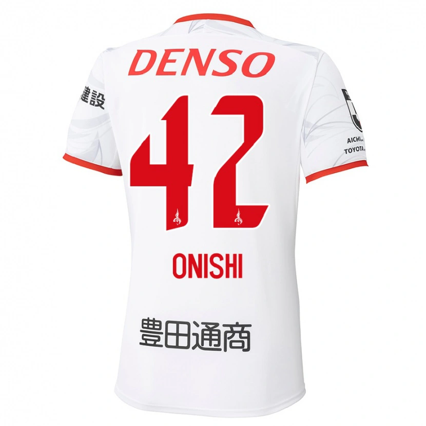 Danxen Børn Ritsu Onishi #42 Rød Gul Udebane Spillertrøjer 2025/26 Trøje T-Shirt