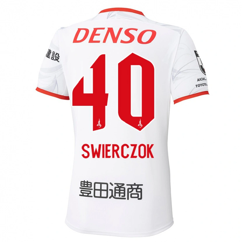 Danxen Børn Jakub Swierczok #40 Rød Gul Udebane Spillertrøjer 2025/26 Trøje T-Shirt