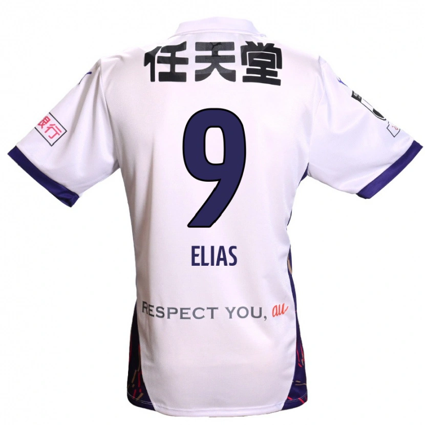 Danxen Børn Rafael Elias #9 Lilla Hvid Sort Udebane Spillertrøjer 2025/26 Trøje T-Shirt
