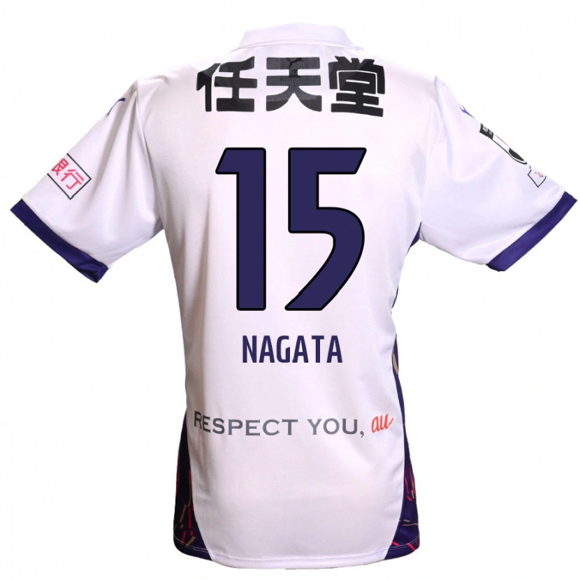 Danxen Børn Kodai Nagata #15 Lilla Hvid Sort Udebane Spillertrøjer 2025/26 Trøje T-Shirt