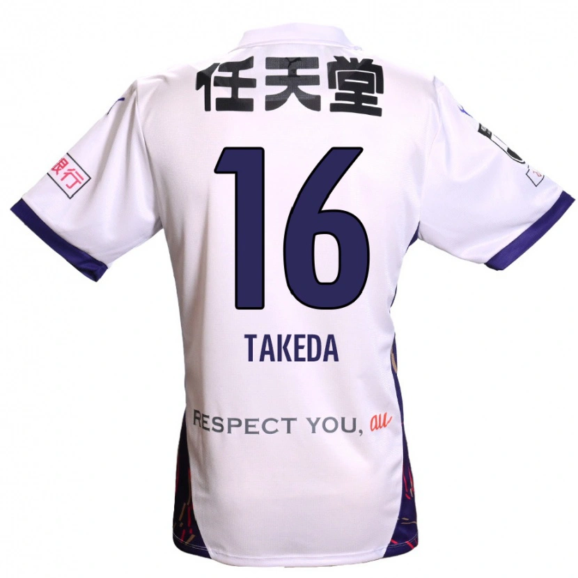 Danxen Børn Shohei Takeda #16 Lilla Hvid Sort Udebane Spillertrøjer 2025/26 Trøje T-Shirt
