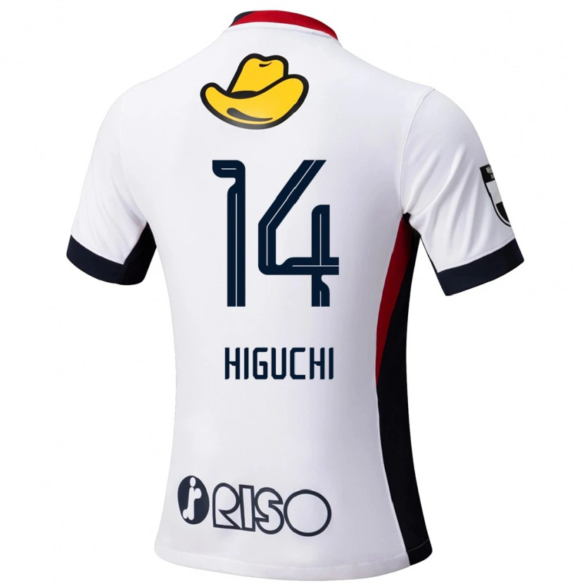 Danxen Børn Yuta Higuchi #14 Rød Sort Udebane Spillertrøjer 2025/26 Trøje T-Shirt