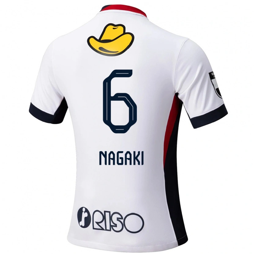Danxen Børn Ryota Nagaki #6 Rød Sort Udebane Spillertrøjer 2025/26 Trøje T-Shirt