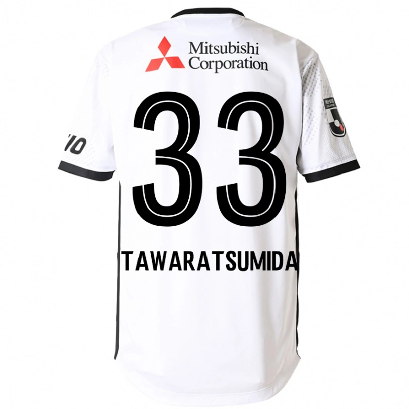 Danxen Børn Kota Tawaratsumida #33 Royal Blå Hvid Udebane Spillertrøjer 2025/26 Trøje T-Shirt