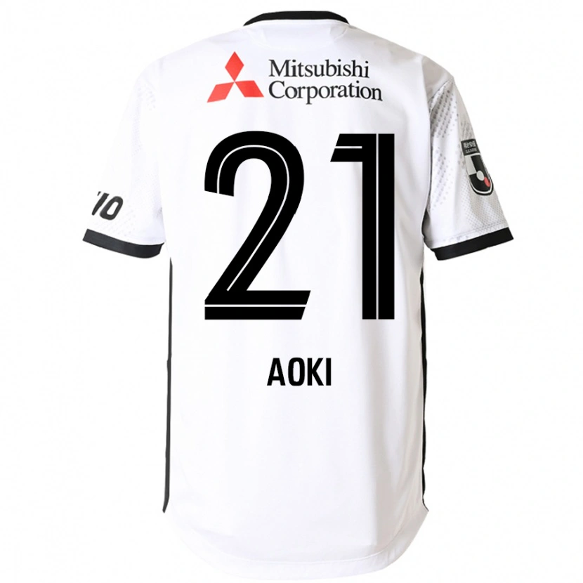 Danxen Børn Takuya Aoki #21 Royal Blå Hvid Udebane Spillertrøjer 2025/26 Trøje T-Shirt