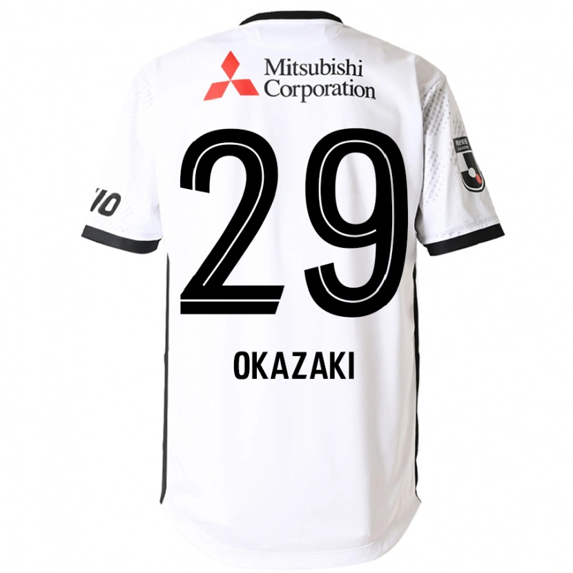 Danxen Børn Makoto Okazaki #29 Royal Blå Hvid Udebane Spillertrøjer 2025/26 Trøje T-Shirt