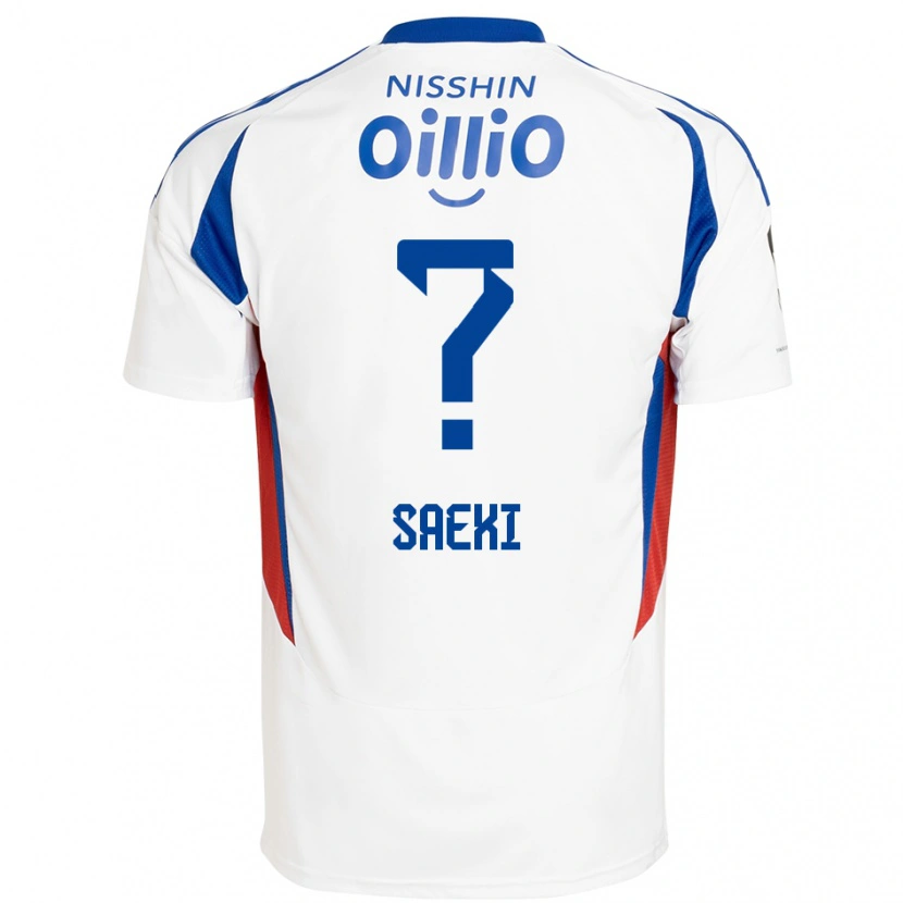 Danxen Børn Shunya Saeki #0 Royal Blå Hvid Udebane Spillertrøjer 2025/26 Trøje T-Shirt