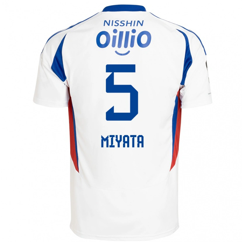 Danxen Børn Haru Miyata #5 Royal Blå Hvid Udebane Spillertrøjer 2025/26 Trøje T-Shirt