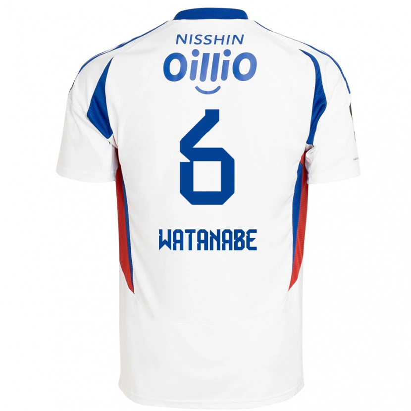 Danxen Børn Kota Watanabe #6 Royal Blå Hvid Udebane Spillertrøjer 2025/26 Trøje T-Shirt
