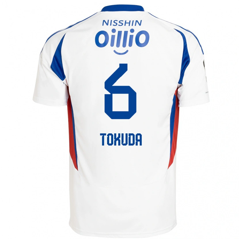 Danxen Børn Yuma Tokuda #6 Royal Blå Hvid Udebane Spillertrøjer 2025/26 Trøje T-Shirt