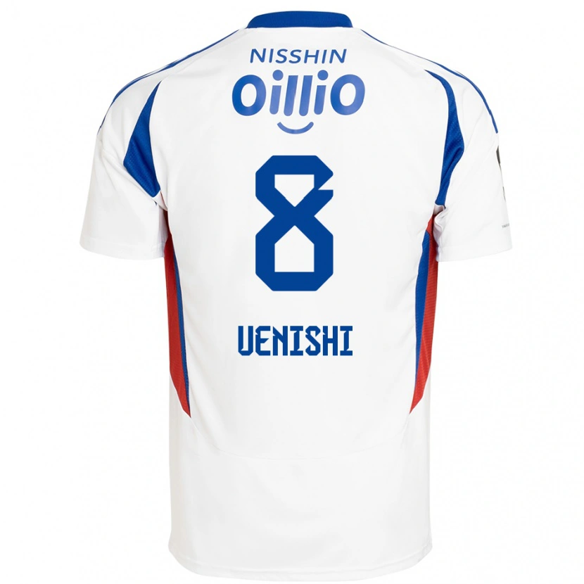 Danxen Børn Haruki Uenishi #8 Royal Blå Hvid Udebane Spillertrøjer 2025/26 Trøje T-Shirt