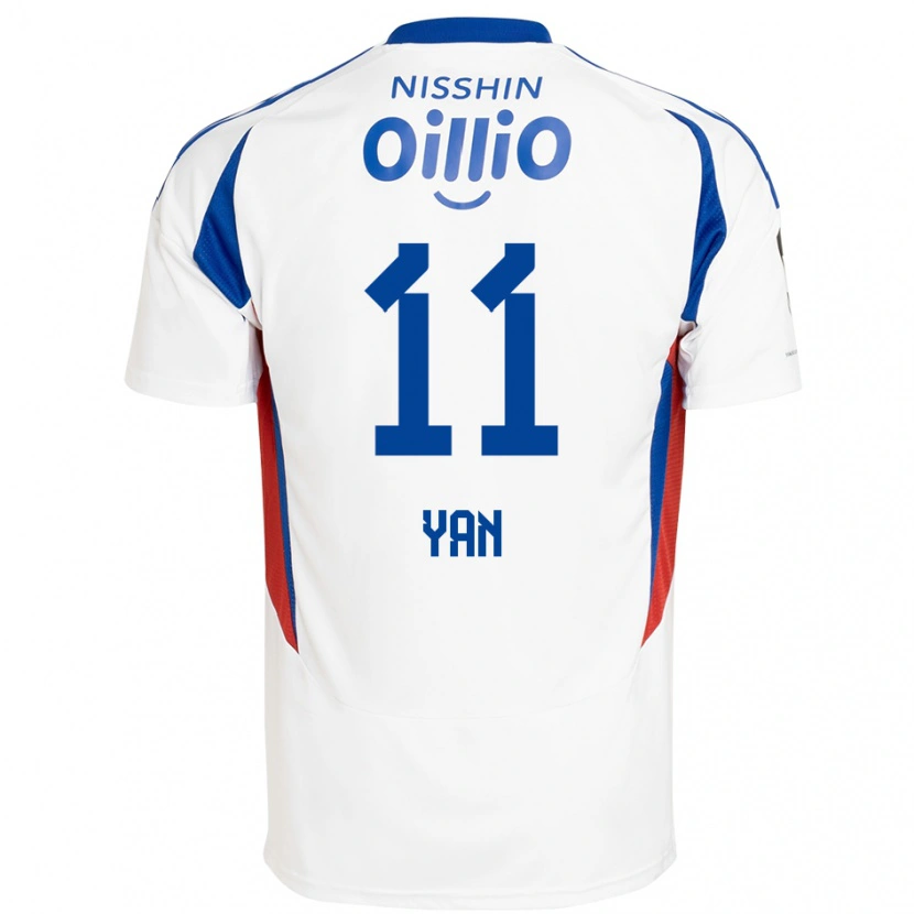 Danxen Børn Yan Matheus #11 Royal Blå Hvid Udebane Spillertrøjer 2025/26 Trøje T-Shirt