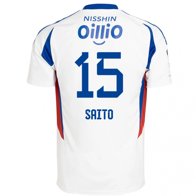 Danxen Børn Haru Saito #15 Royal Blå Hvid Udebane Spillertrøjer 2025/26 Trøje T-Shirt