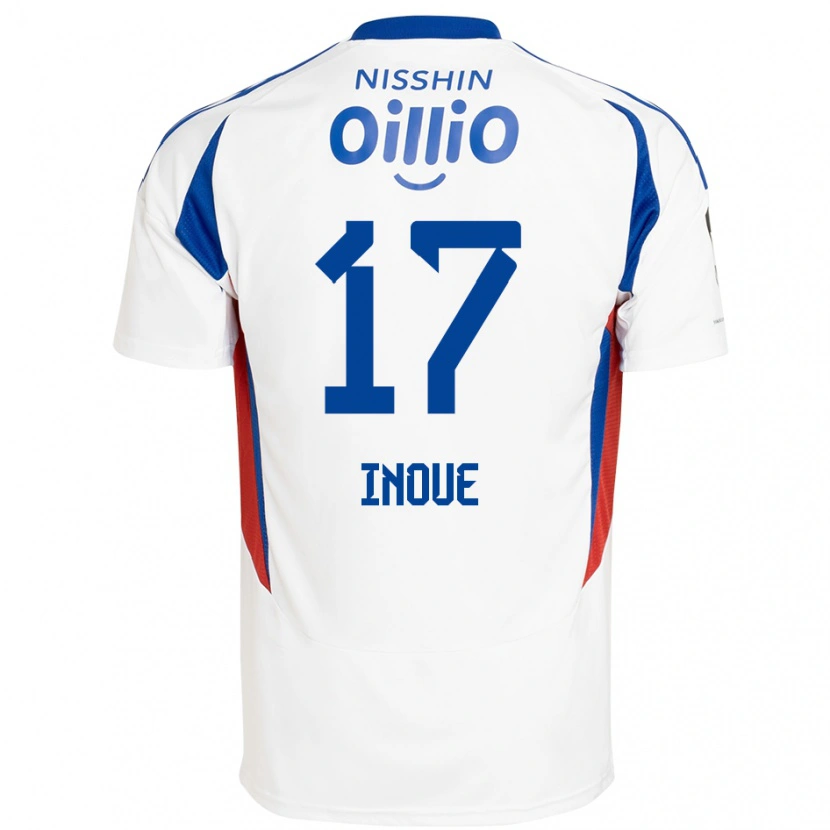 Danxen Børn Kenta Inoue #17 Royal Blå Hvid Udebane Spillertrøjer 2025/26 Trøje T-Shirt