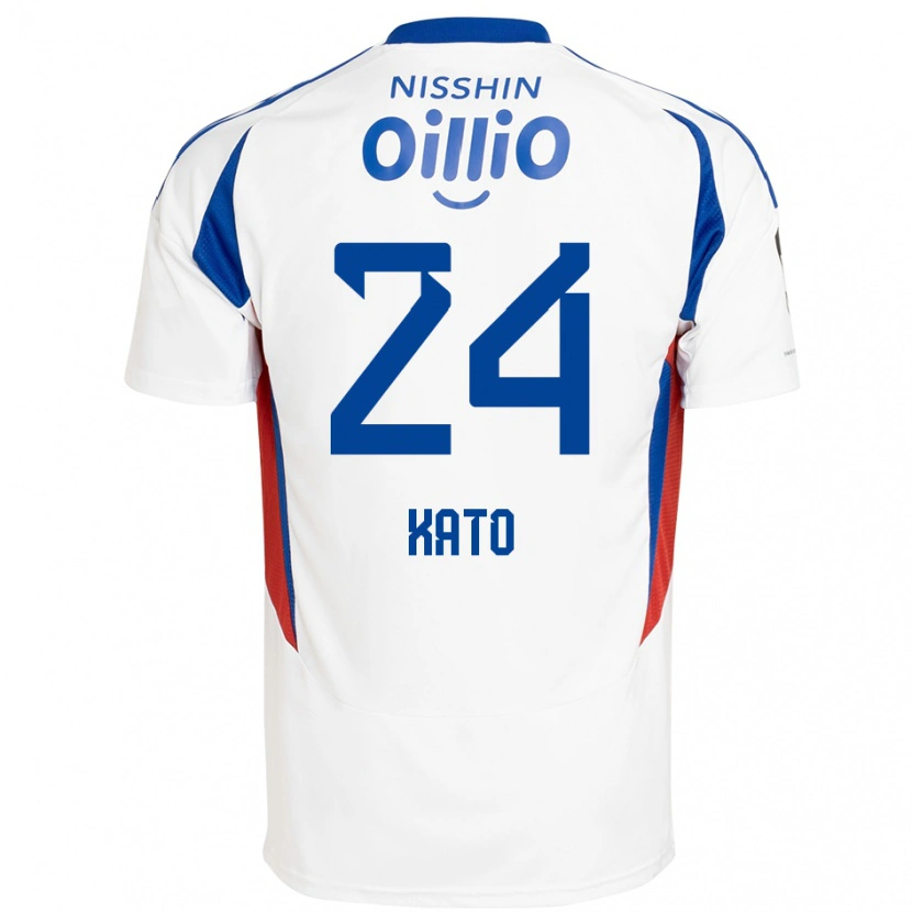 Danxen Børn Hijiri Kato #24 Royal Blå Hvid Udebane Spillertrøjer 2025/26 Trøje T-Shirt