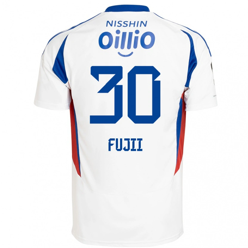 Danxen Børn Shota Fujii #30 Royal Blå Hvid Udebane Spillertrøjer 2025/26 Trøje T-Shirt
