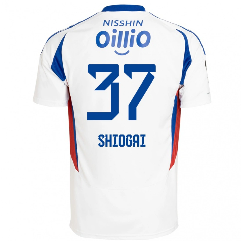 Danxen Børn Kento Shiogai #37 Royal Blå Hvid Udebane Spillertrøjer 2025/26 Trøje T-Shirt