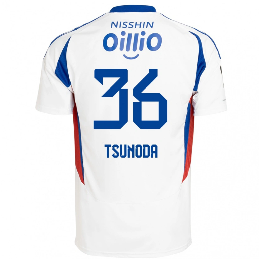 Danxen Børn Ryotaro Tsunoda #36 Royal Blå Hvid Udebane Spillertrøjer 2025/26 Trøje T-Shirt