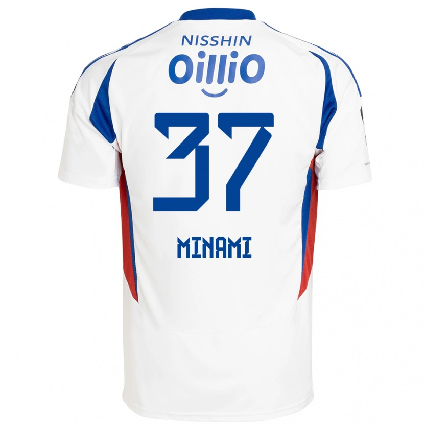 Danxen Børn Takuto Minami #37 Royal Blå Hvid Udebane Spillertrøjer 2025/26 Trøje T-Shirt