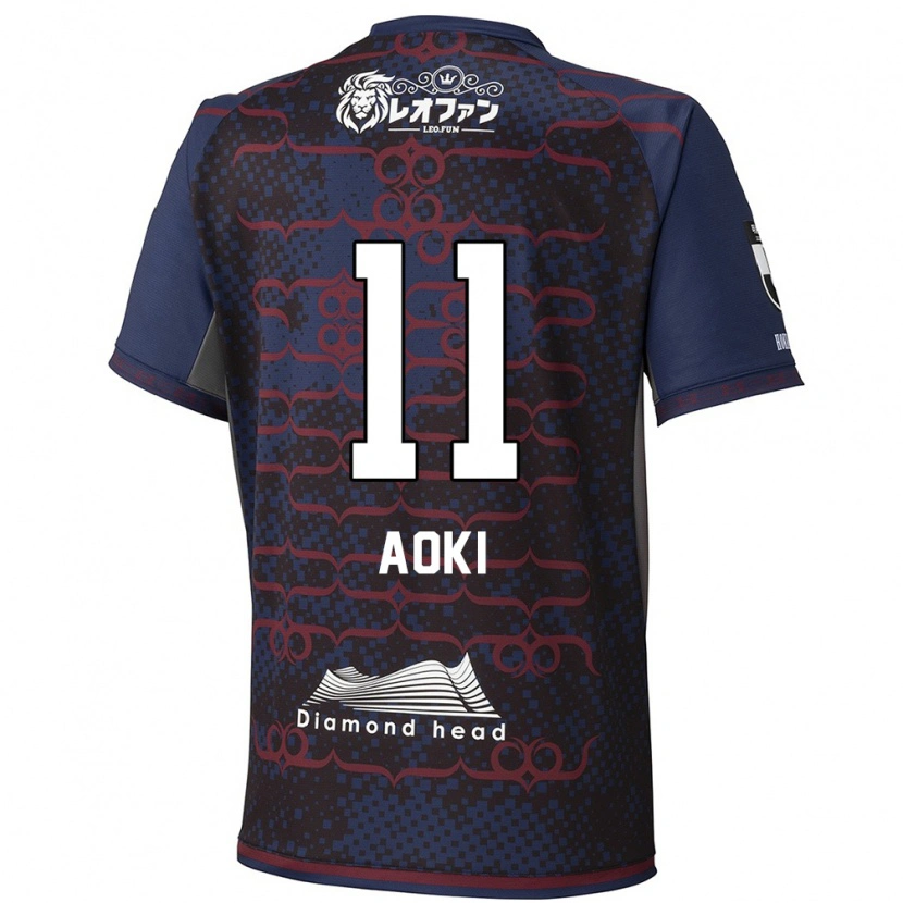 Danxen Børn Ryota Aoki #11 Rød Sort Udebane Spillertrøjer 2025/26 Trøje T-Shirt
