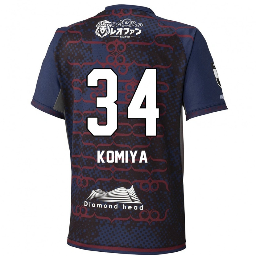 Danxen Børn Masaki Komiya #34 Rød Sort Udebane Spillertrøjer 2025/26 Trøje T-Shirt