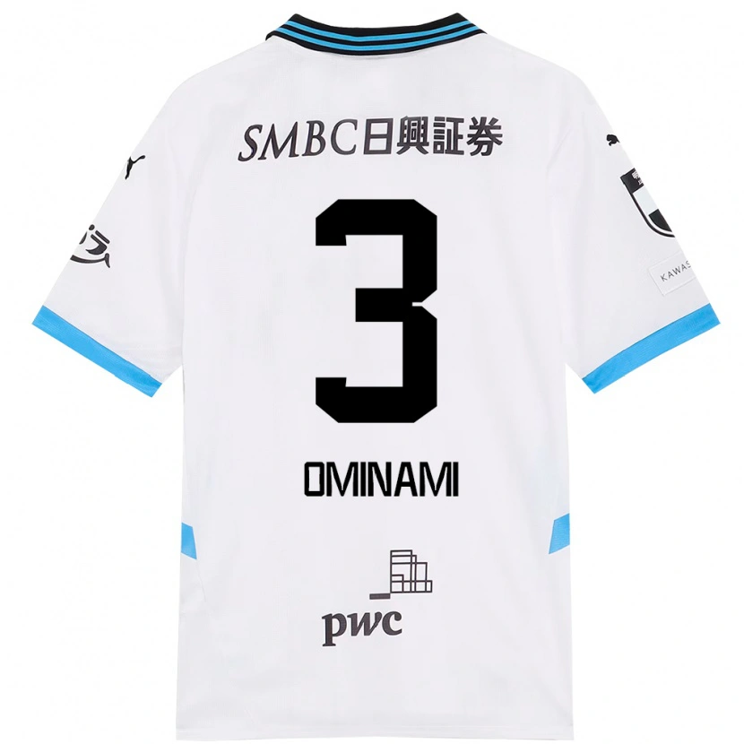 Danxen Børn Takuma Ominami #3 Himmelblå Sort Udebane Spillertrøjer 2025/26 Trøje T-Shirt