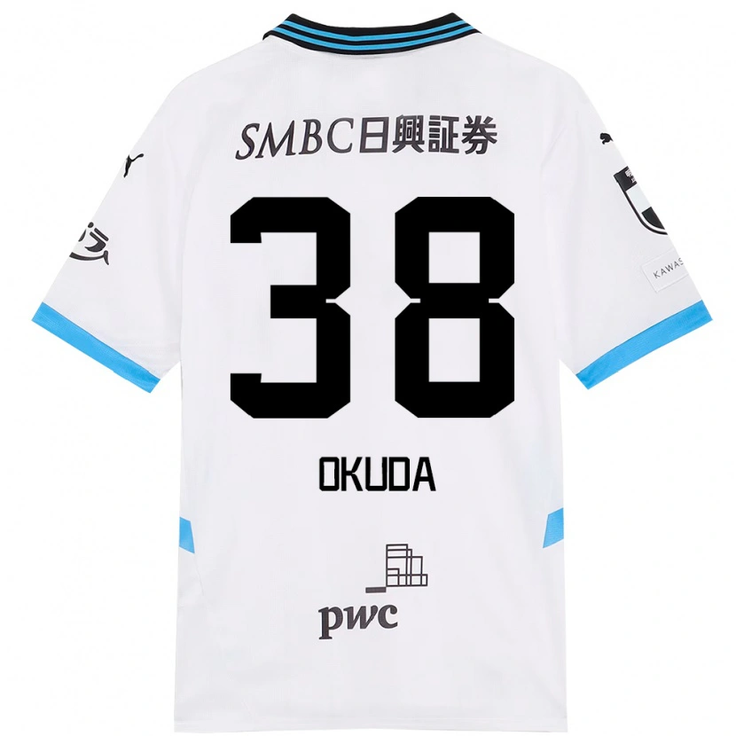 Danxen Børn Yuma Okuda #38 Himmelblå Sort Udebane Spillertrøjer 2025/26 Trøje T-Shirt