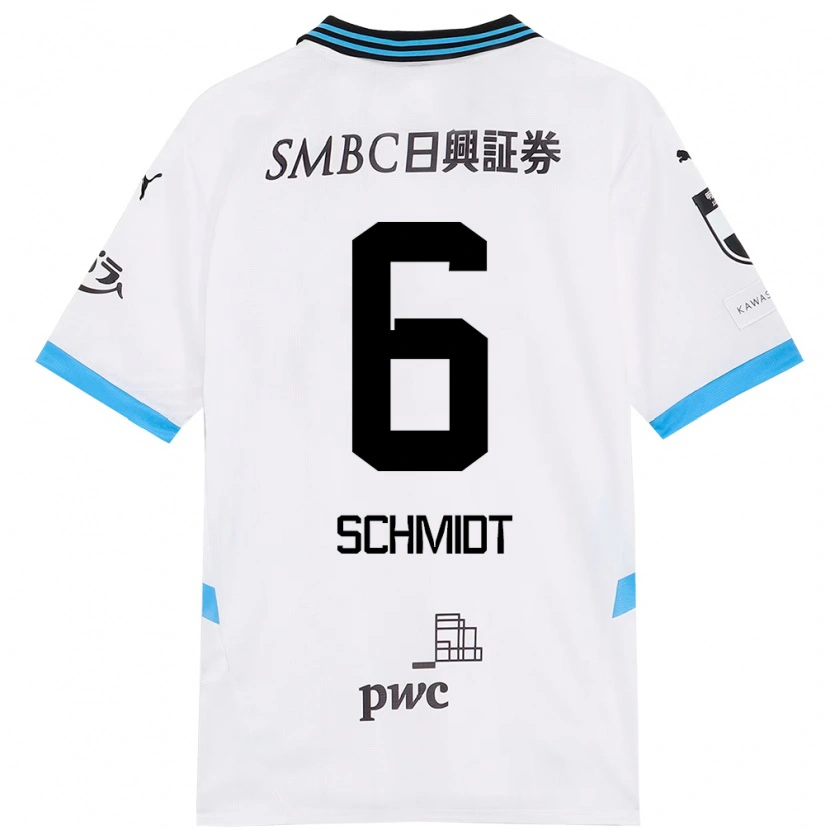 Danxen Børn Joao Schmidt #6 Himmelblå Sort Udebane Spillertrøjer 2025/26 Trøje T-Shirt