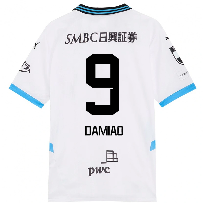 Danxen Børn Leandro Damiao #9 Himmelblå Sort Udebane Spillertrøjer 2025/26 Trøje T-Shirt