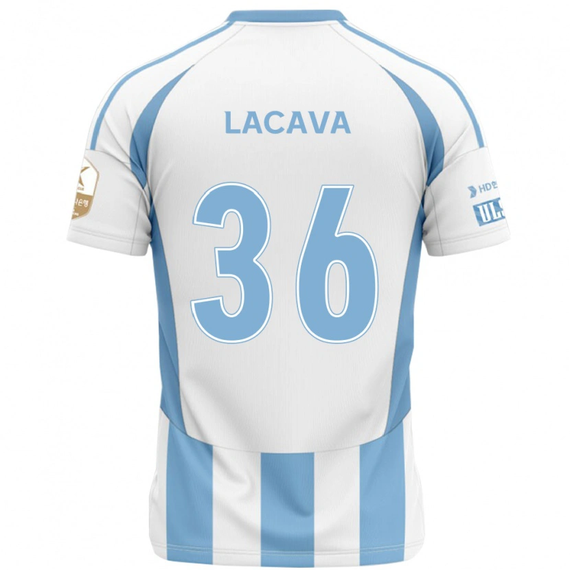 Danxen Børn Matías Lacava #36 Royal Blå Gul Udebane Spillertrøjer 2025/26 Trøje T-Shirt