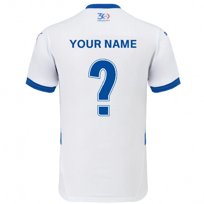 Danxen Børn Dit Navn #0 Royal Blå Hvid Udebane Spillertrøjer 2025/26 Trøje T-Shirt