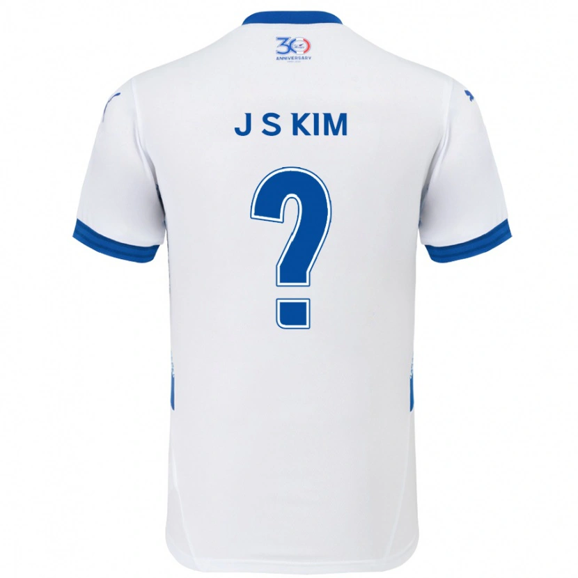 Danxen Børn Seong-Ju Kim #0 Royal Blå Hvid Udebane Spillertrøjer 2025/26 Trøje T-Shirt