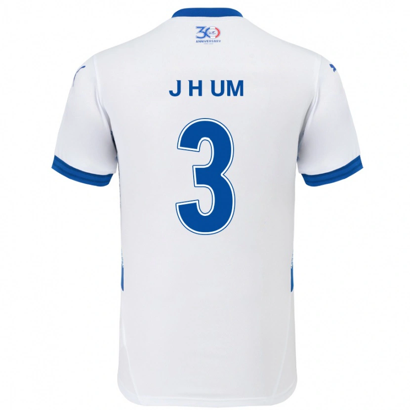 Danxen Børn Jung-Hyun Um #3 Royal Blå Hvid Udebane Spillertrøjer 2025/26 Trøje T-Shirt