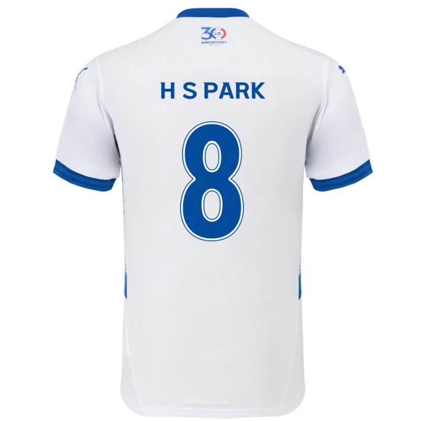 Danxen Børn Sang-Hyeok Park #8 Royal Blå Hvid Udebane Spillertrøjer 2025/26 Trøje T-Shirt