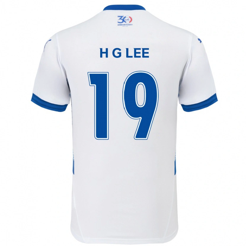 Danxen Børn Geon-Hee Lee #19 Royal Blå Hvid Udebane Spillertrøjer 2025/26 Trøje T-Shirt