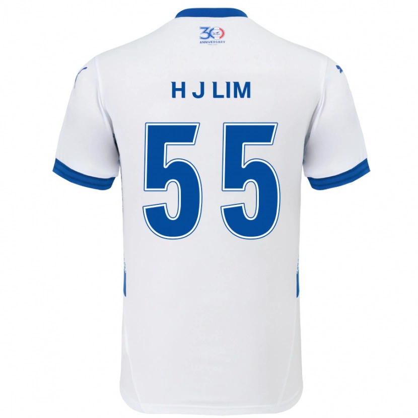 Danxen Børn Ji-Hoon Lim #55 Royal Blå Hvid Udebane Spillertrøjer 2025/26 Trøje T-Shirt