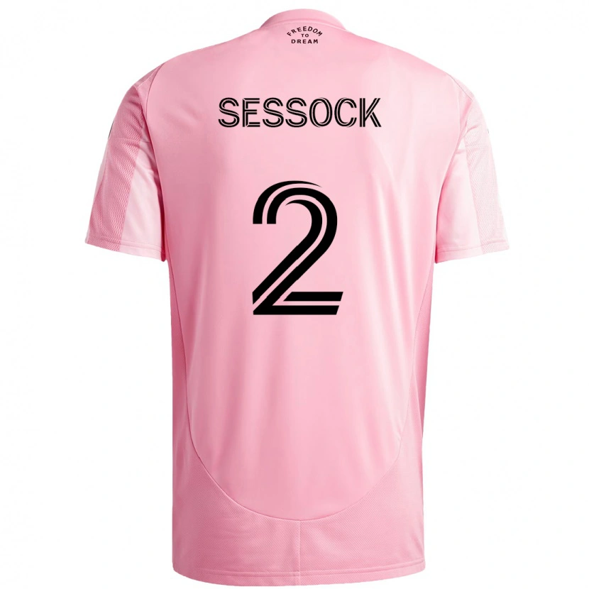 Danxen Mænd Nykolas Sessock #2 Sort Pink Hjemmebane Spillertrøjer 2025/26 Trøje T-Shirt