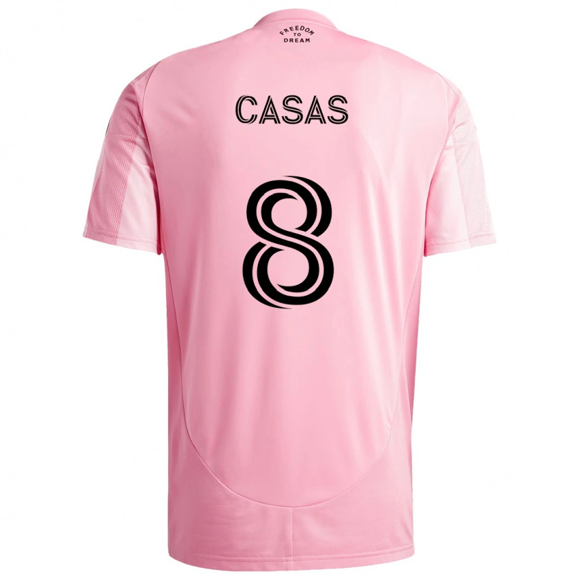 Danxen Mænd Pep Casas #8 Sort Pink Hjemmebane Spillertrøjer 2025/26 Trøje T-Shirt