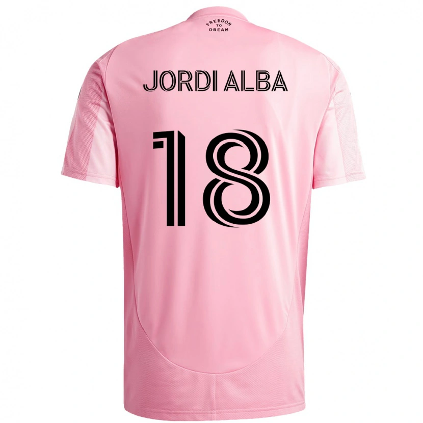 Danxen Mænd Jordi Alba #18 Sort Pink Hjemmebane Spillertrøjer 2025/26 Trøje T-Shirt