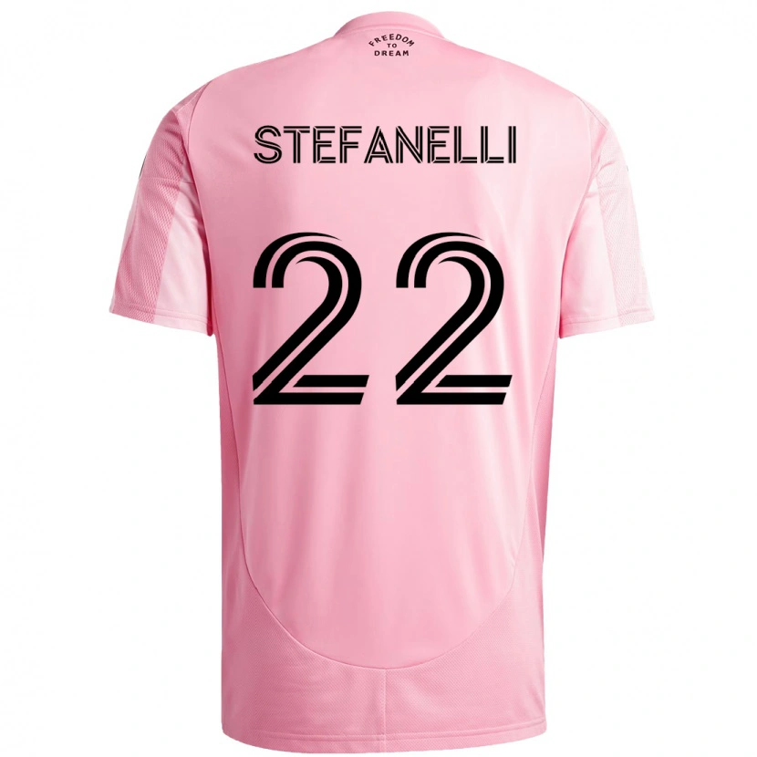 Danxen Mænd Nicolás Stefanelli #22 Sort Pink Hjemmebane Spillertrøjer 2025/26 Trøje T-Shirt