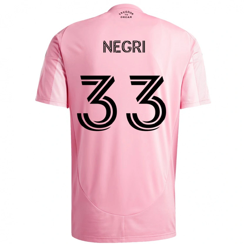 Danxen Mænd Franco Negri #33 Sort Pink Hjemmebane Spillertrøjer 2025/26 Trøje T-Shirt