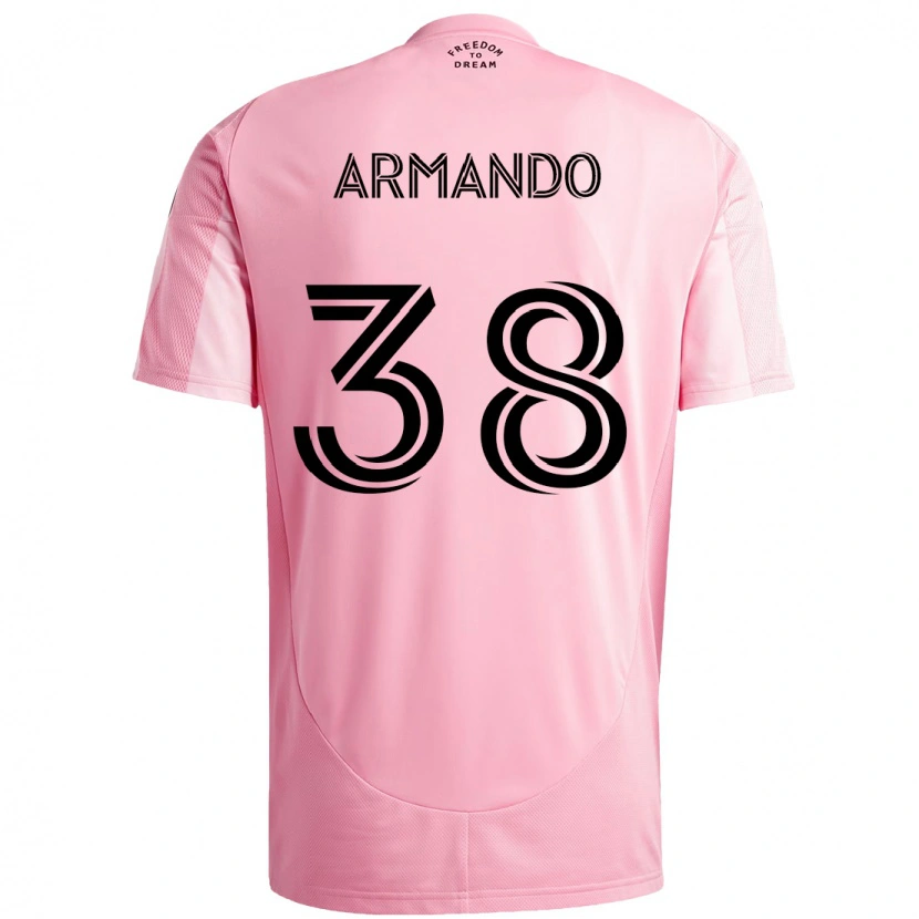 Danxen Mænd Máximo Armando #38 Sort Pink Hjemmebane Spillertrøjer 2025/26 Trøje T-Shirt