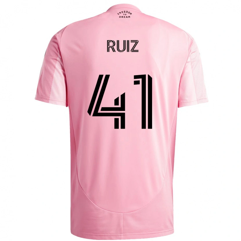 Danxen Mænd David Ruíz #41 Sort Pink Hjemmebane Spillertrøjer 2025/26 Trøje T-Shirt