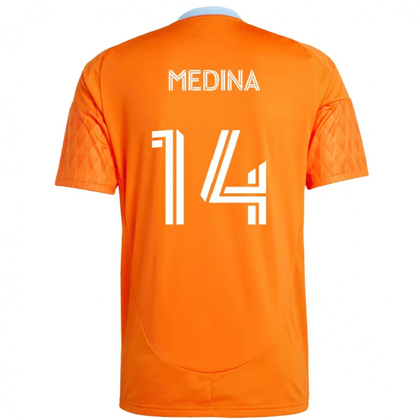 Danxen Mænd Jeferson Medina #14 Lilla Orange Hjemmebane Spillertrøjer 2025/26 Trøje T-Shirt