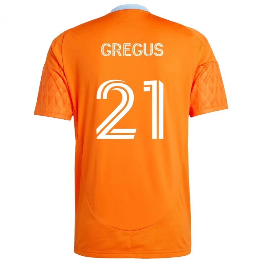 Danxen Mænd Ján Gregus #21 Lilla Orange Hjemmebane Spillertrøjer 2025/26 Trøje T-Shirt