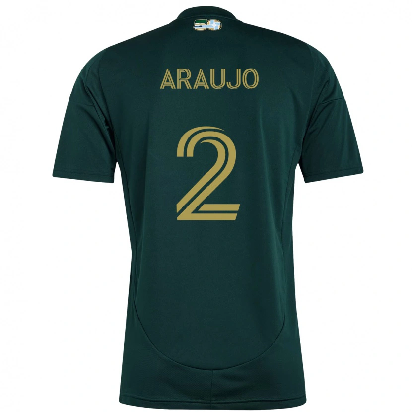 Danxen Mænd Miguel Araujo #2 Beige Grøn Hjemmebane Spillertrøjer 2025/26 Trøje T-Shirt