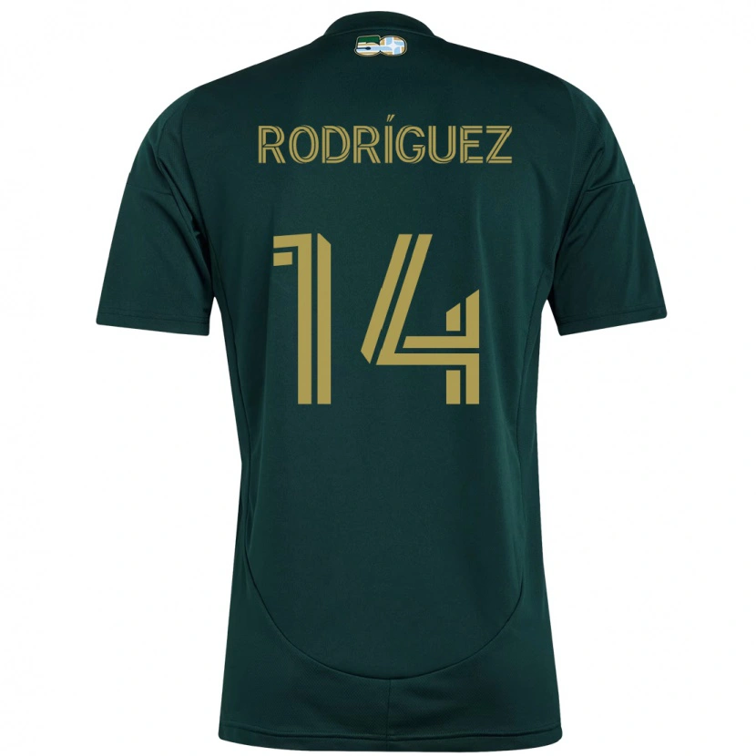 Danxen Mænd Jonathan Rodríguez #14 Beige Grøn Hjemmebane Spillertrøjer 2025/26 Trøje T-Shirt