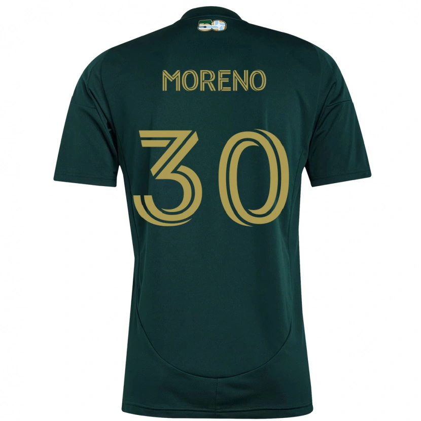 Danxen Mænd Santiago Moreno #30 Beige Grøn Hjemmebane Spillertrøjer 2025/26 Trøje T-Shirt