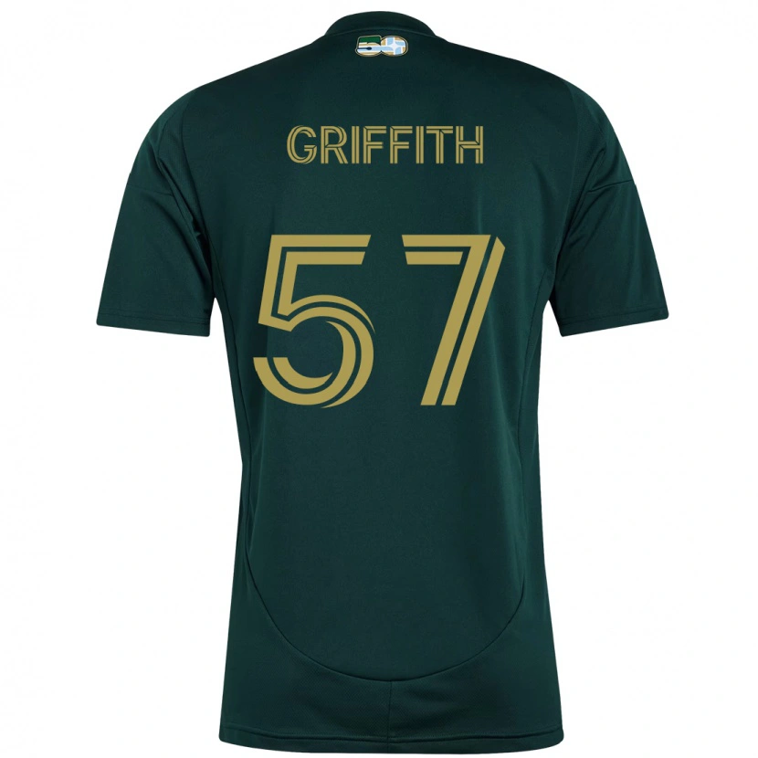 Danxen Mænd Víctor Griffith #57 Beige Grøn Hjemmebane Spillertrøjer 2025/26 Trøje T-Shirt