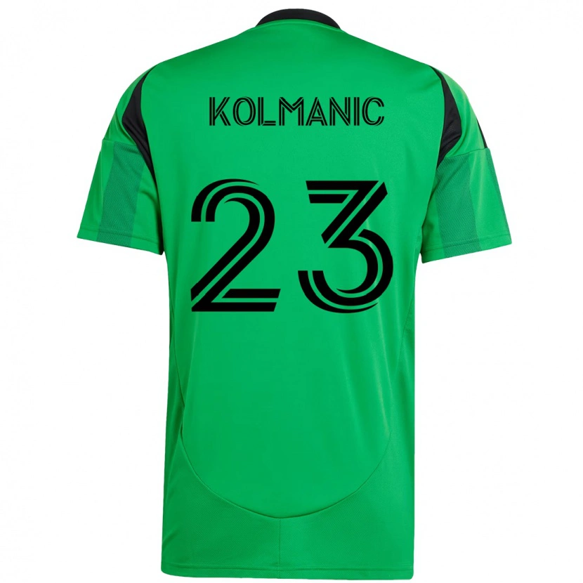 Danxen Mænd Žan Kolmanič #23 Hvid Grøn Hjemmebane Spillertrøjer 2025/26 Trøje T-Shirt